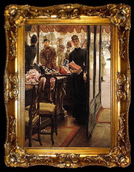 framed  James Joseph Jacques Tissot Shop Girl, ta009-2
